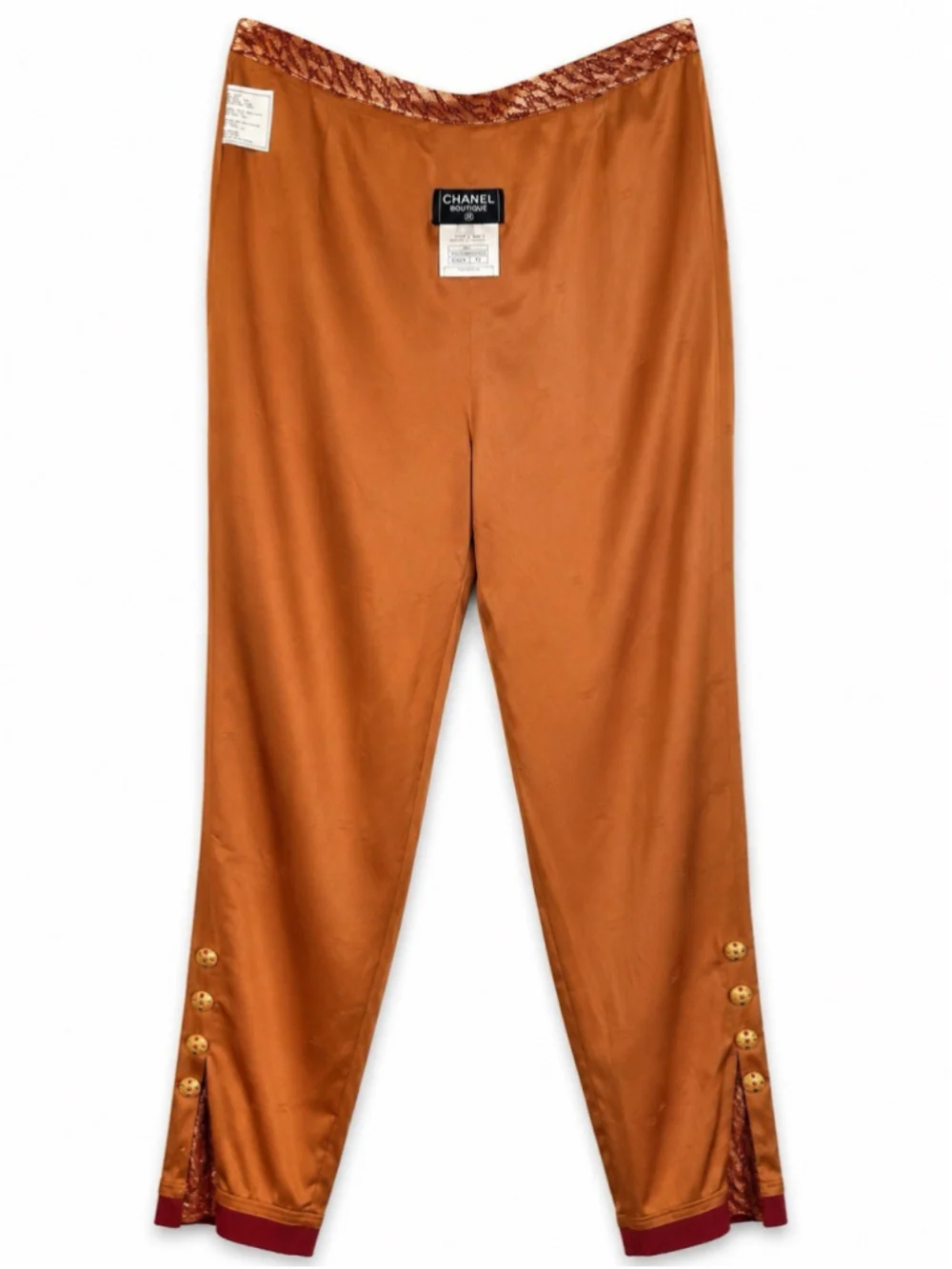 Authentic Chanel Runway 3 Pc Ensemble Coat Top Pants Silk Lurex France 42